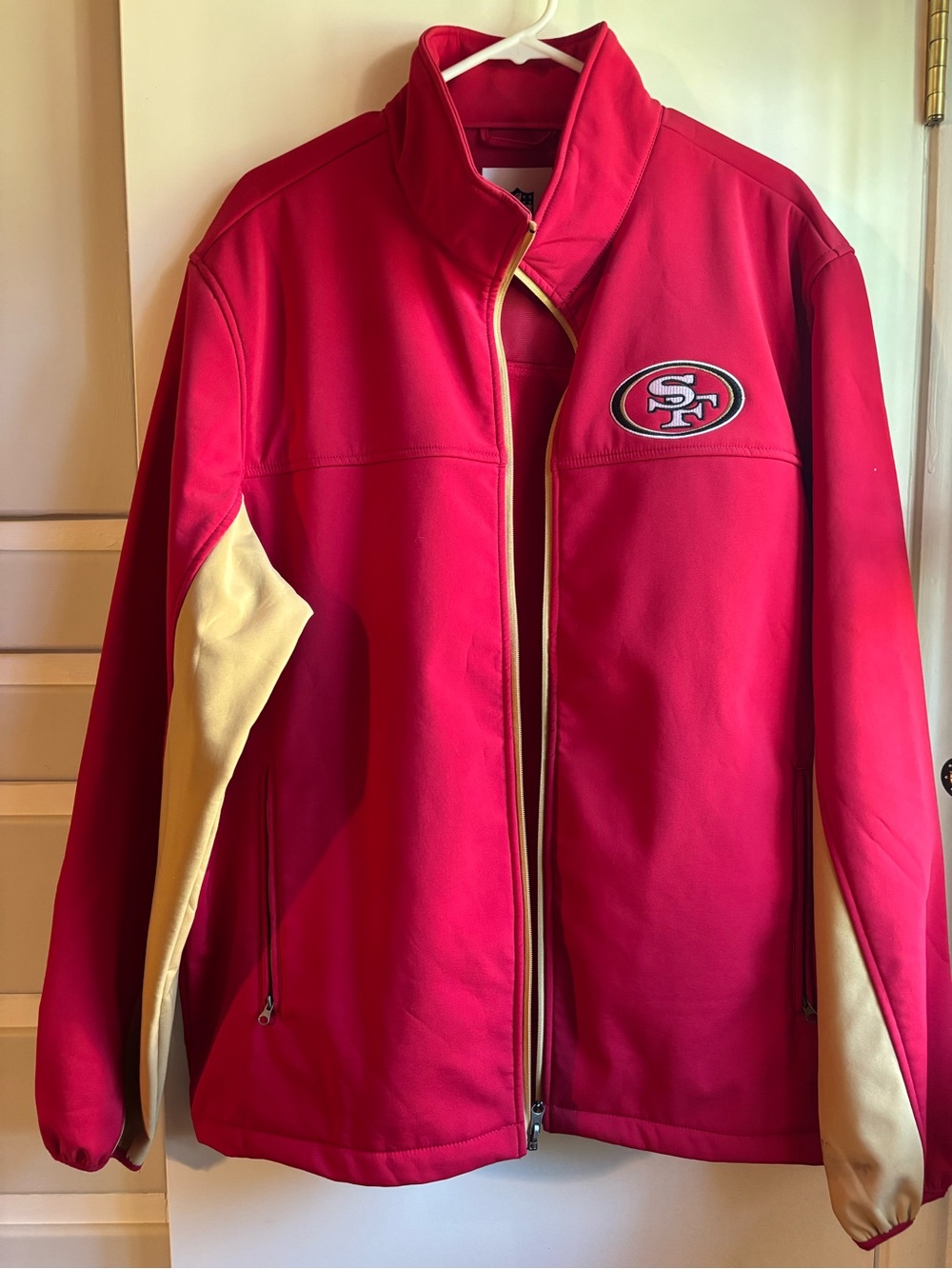 NFL San Francisco 49ers Red and Gold Varsity Jacket